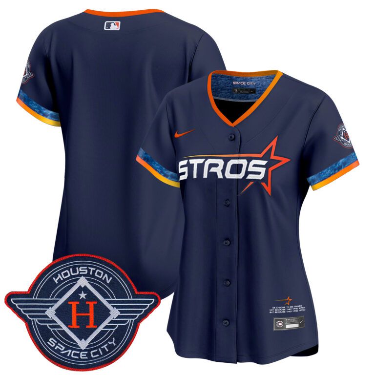 Women Houston Astros blank blue 2025 City Connect Vapor Limited Stitched Jersey->customized mlb jersey->Custom Jersey